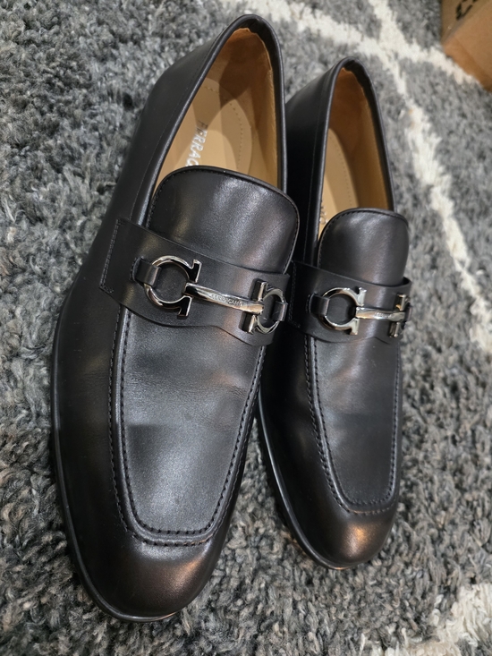 Salvatore Ferragamo Foster Bit Loafers Black Leather Mens Size 11E main image 4